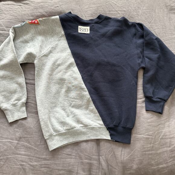 Riley Vintage 1880 Sweatshirt All Patched Up College Notre Dame Split - Picture 5 of 7